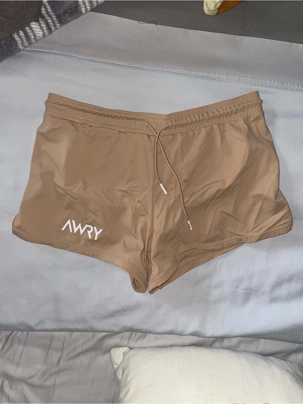 AWRY Women's Athletic Shorts in Tan with Drawstring Waist